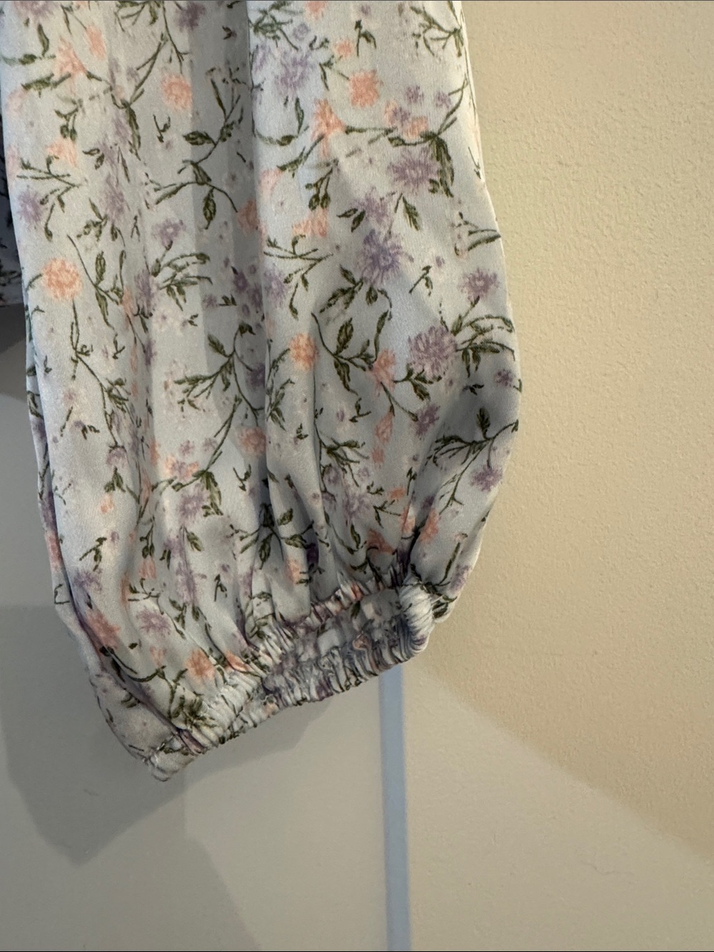 Francesca's Collections Light Blue Floral Tie-Front Blouse - Picture 4 of 6